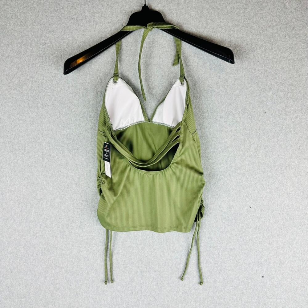 New Salt + Cove Womans Sz‎ Large Tankini Top Green Ribbed Swim NWT - Picture 5 of 7